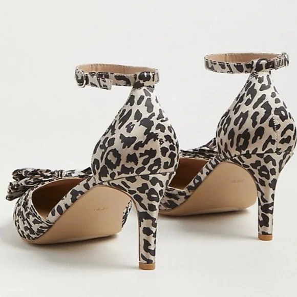 torrid Leopard Print Ankle Strap Pointed Toe Heels - Black & Cream - Picture 5 of 11